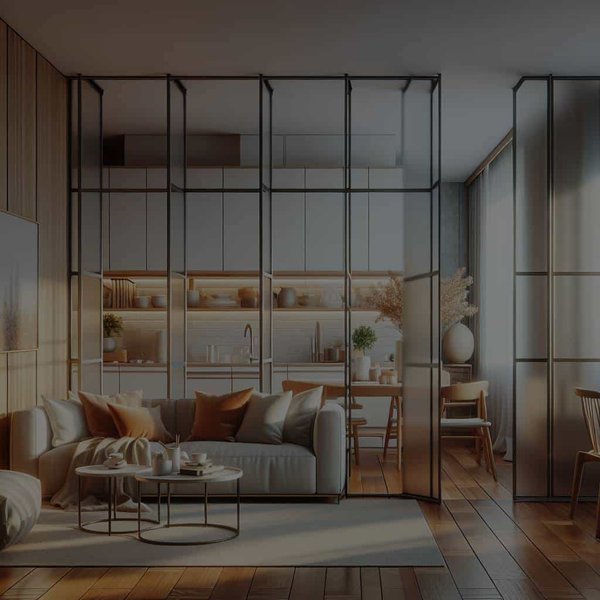 Comment créer une cloison amovible entre le salon et la cuisine en préservant la lumière naturelle?