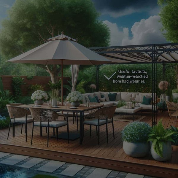 Quelles astuces pour une salle à manger extérieure protégée des intempéries?